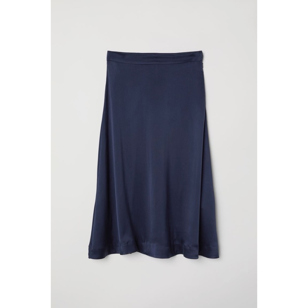 H&M Blue Silk-blend Skirt Size 6